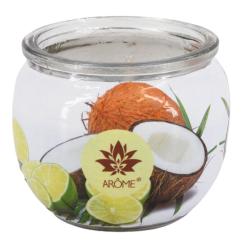 Arome Svíčka vonná sklo KOKOS LIMETKA 90g (hoří 22hod)