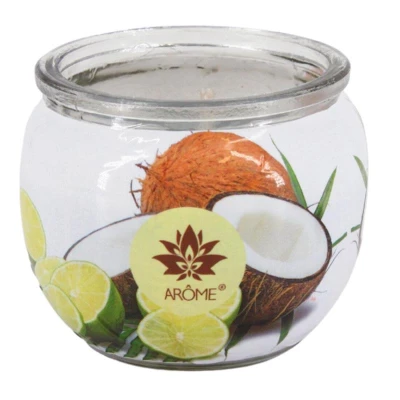 Arome Svíčka vonná sklo KOKOS LIMETKA 90g (hoří 22hod)