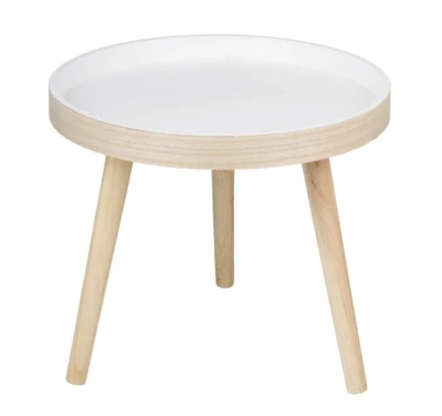 Articasa Odkládací stolek kulatý dřevo/bílá 40 cm Articasa Odkládací stolek kulatý dřevo/bílá 40 cm