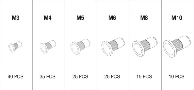Yato Sada ocelových nýtovacích matic M3-M10 150 ks