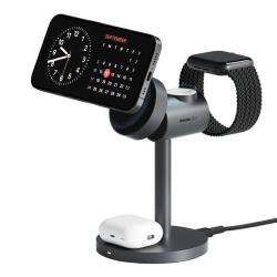 Aukey Bezdrátová nabíječka MagFusion 3 v 1 LC-MC311, 15W Qi2 (šedá) Aukey Bezdrátová nabíječka MagFusion 3 v 1 LC-MC311, 15W Qi2 (šedá)