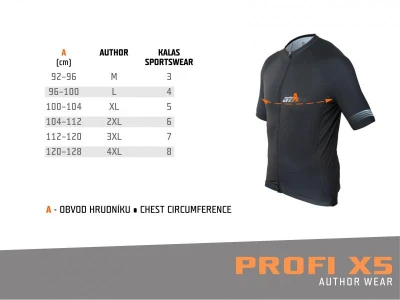Author Profi X5 Stripes bílo-stříbrný pánský cyklodres s krátkým rukávem