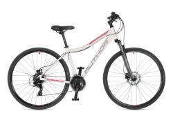 Author Horizon ASL 2023-24 biele/strieborné/červené dámske krosové kolo + výbava zadarmo