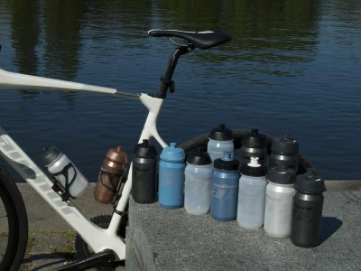 Author AB-Tcx-Daiya X25 modrá/stříbrná cyklistická láhev