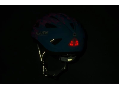Author Flash LED Inmold X8 (162 ružová-neónová/modrá-matná) detská cykloprilba