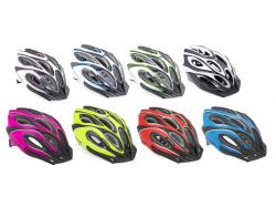 Author Skiff Inmold (191 růžová-neonová/černá-matná) cyklistická přilba