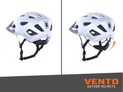 Author Vento InMold LED USB (strieborná/biela) cyklistická prilba