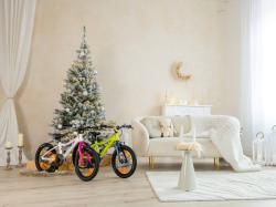 Author Record 16 2025 bílá/růžová/fialová dětské kolo + blikačky zdarma