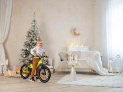 Author Record 16 2025 bílá/růžová/fialová dětské kolo + blikačky zdarma