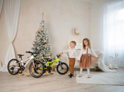 Author Record 16 2025 limeta/modrá dětské kolo + blikačky zdarma