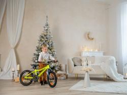 Author Record 16 2025 šedá/zelená dětské kolo + blikačky zdarma