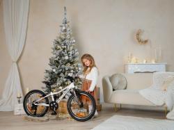 Author Record 20 2025 bílé/stříbrné/červené dětské kolo + výbava zdarma