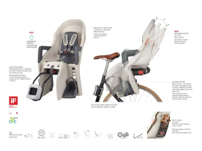 Author ABS - Guppy Maxi Plus FF RS (šedá/stříbrná) zadní cyklosedačka na sedlovku