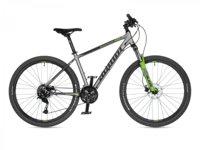 Author Solution 27,5 2023-24 stříbrná-matná/zelená MTB kolo + výbava zdarma Author Solution 27,5 2023-24 stříbrná-matná/zelená MTB kolo + výbava zdarma