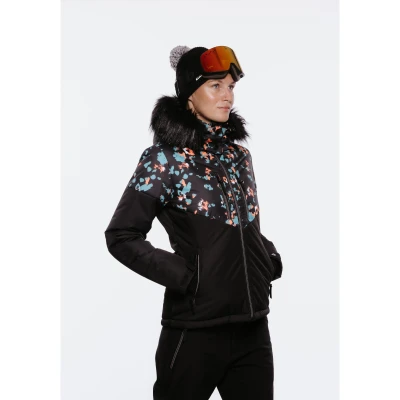 Authority SJ-GLAM W printed black dámská lyžařská bunda