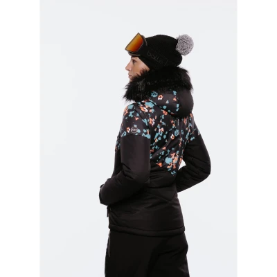 Authority SJ-GLAM W printed black dámská lyžařská bunda