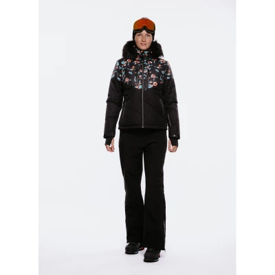Authority SJ-GLAM W printed black dámská lyžařská bunda