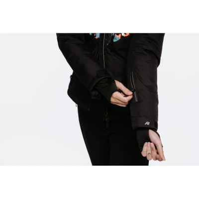 Authority SJ-GLAM W printed black dámská lyžařská bunda