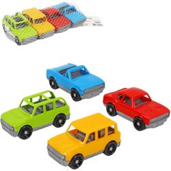 Autíčka baby barevná volný chod set 4ks plast v síťce