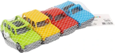 Autíčka baby barevná volný chod set 4ks plast v síťce