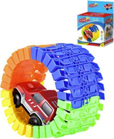 Autíčko na baterie set s variabilní dráhou 28 dílů plast v krabici Autíčko na baterie set s variabilní dráhou 28 dílů plast v krabici