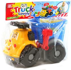 Auto baby veselé nákladní 26cm set s kostkami sklápěčka s obličejem plast Auto baby veselé nákladní 26cm set s kostkami sklápěčka s obličejem plast