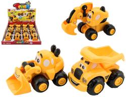 Auto baby veselé stavební 9cm s očima žluté volný chod 3 druhy plast Auto baby veselé stavební 9cm s očima žluté volný chod 3 druhy plast