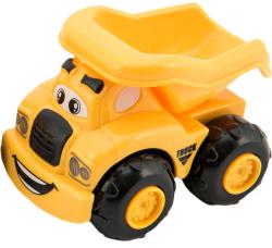 Auto baby veselé stavební 9cm s očima žluté volný chod 3 druhy plast