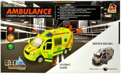 Auto City Collection česká ambulance sanitka na setrvačník na baterie CZ Světlo Zvuk