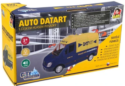 Auto dodávka 22cm Datart na setrvačník na baterie 1:16 Světlo Zvuk CZ kov