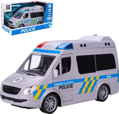 Auto dodávka česká policie CZ design na setrvačník na baterie Světlo Zvuk