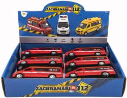 Auto hasiči zpětný chod kovový požární vůz záchranáři 112 na baterie Světlo Zvuk