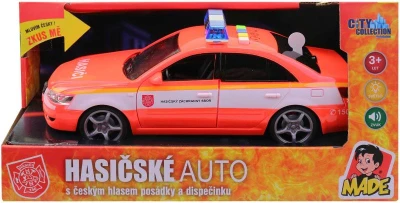 Auto hasičské osobní vůz hasiči na baterie mluví česky CZ Světlo Zvuk