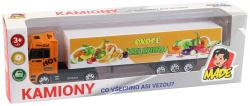 Auto kamion 20cm s potiskem potraviny volný chod 5 druhů plast