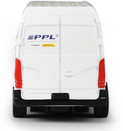 Auto kovová dodávka přepravní společnost PPL zpětný chod