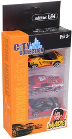 Auto kovové sportovní City Collection 7cm závodnička set 3ks 2 druhy