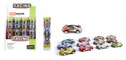 Auto kovové závodní 7cm zpětný chod set 6ks závodnička různé druhy v tubě