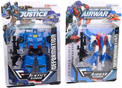 Auto / lietadlo robot s transformáciou 13cm transrobot meniací sa 4 druhy plast