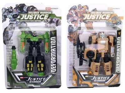 Auto / lietadlo robot s transformáciou 13cm transrobot meniací sa 4 druhy plast