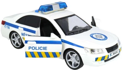 Auto městská policie 24cm CZ na setrvačník 1:16 na baterie Světlo Zvuk CZ