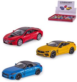 Auto model 1:38 BMW i8 / Z4 / M8 13cm PB kov 3 druhy různé barvy Auto model 1:38 BMW i8 / Z4 / M8 13cm PB kov 3 druhy různé barvy