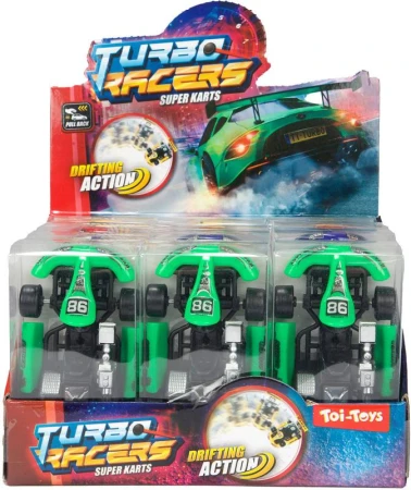 Auto motokára Turbo Racers driftovacia 9cm 4 farby plast