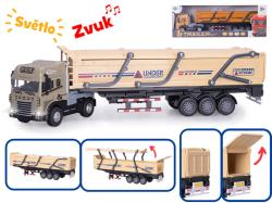 Auto nákladní kamion na setrvačník na baterie Světlo Zvuk 2 barvy kov