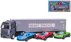 Auto nákladní kovový kamion set se 3 auty volný chod Auto nákladní kovový kamion set se 3 auty volný chod