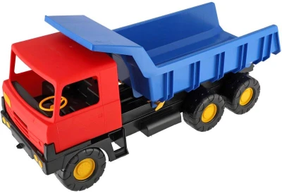 Auto nákladní T815 sklápěčka s korbou na písek 73cm modro/červená