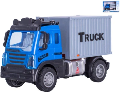 Auto nákladní truck s kontejnerem zpětný chod modro-šedé plast