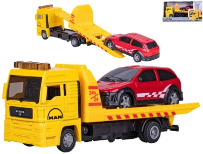 Auto odtahová služba MAN volný chod set odtahovka s autíčkem kov