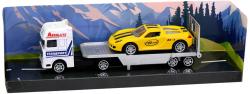 Auto odtahovka kovová 18cm set tahač s přívěsem a automobilem 4 druhy