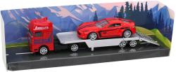 Auto odtahovka kovová 18cm set tahač s přívěsem a automobilem 4 druhy