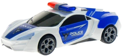 Auto policejní 360 rotace narážecí policie na baterie Světlo Zvuk